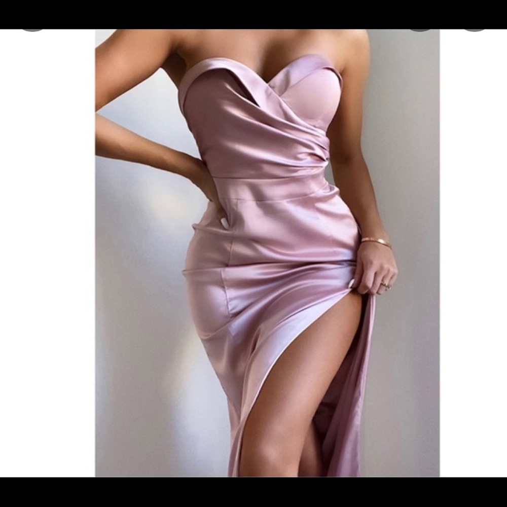 Meshki “Jeannie Strapless Wrap Maxi Dress”